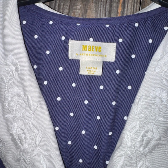 Maeve | Anthropologie Wide-Leg Jumpsuit Polka Dot Size Large - Picture 7 of 11